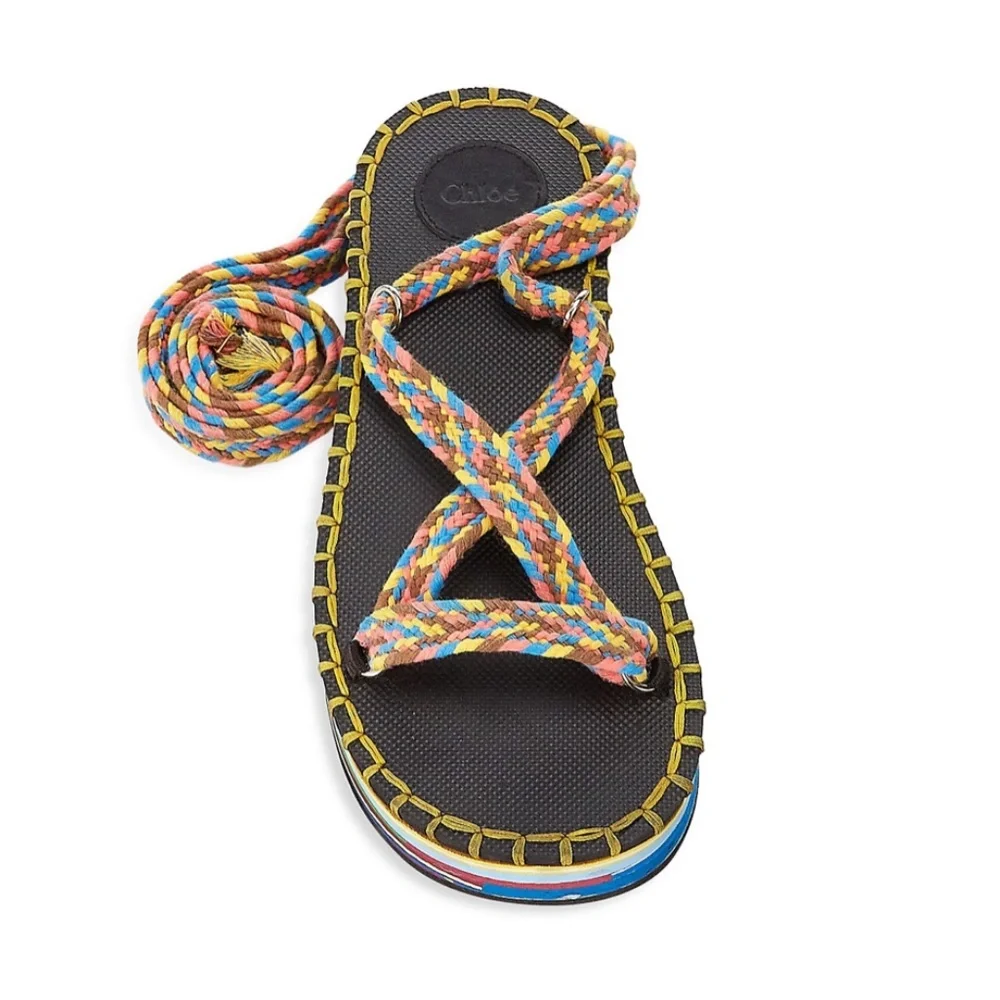 Chloe Lou Strappy Platform Sandals US 7 NWT 37 Summer Beach - Picture 4 of 17